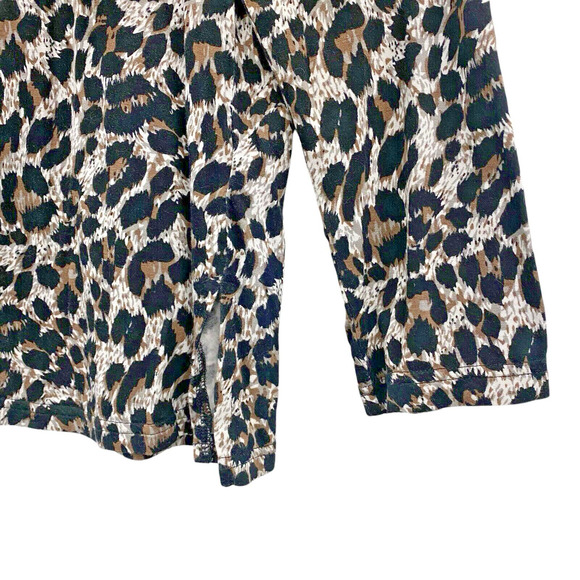 Mario Serrani Long Sleeve Tunic Top-Womens L-Trendy Soft Comfy Leopard Print - Picture 5 of 10